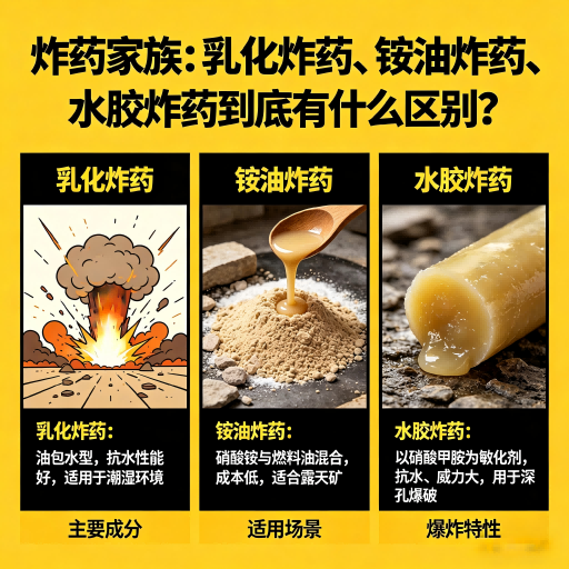 昭阳炸药家族：乳化炸药、铵油炸药、水胶炸药到底有什么区别？